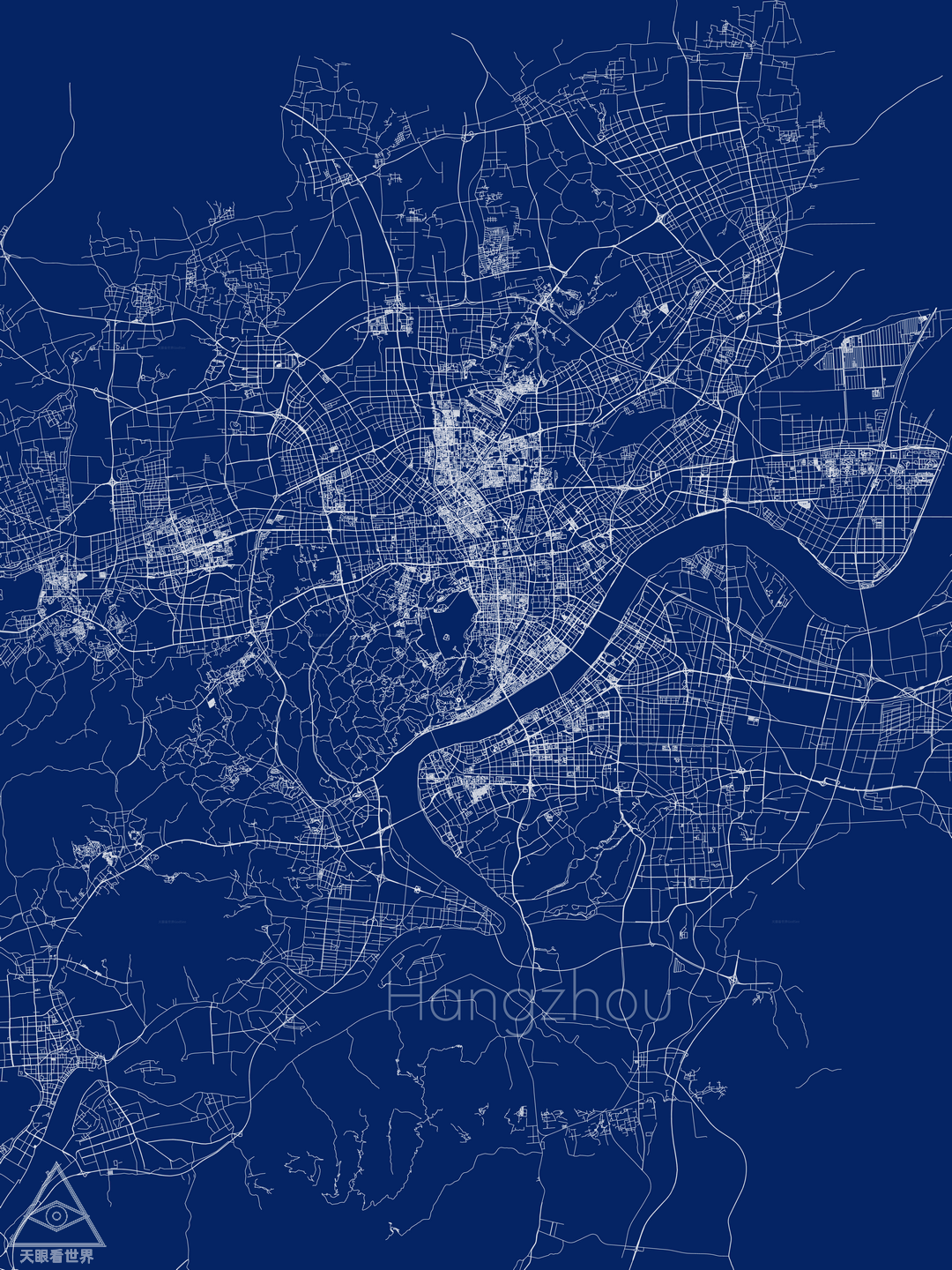 杭州城市路网肌理壁纸