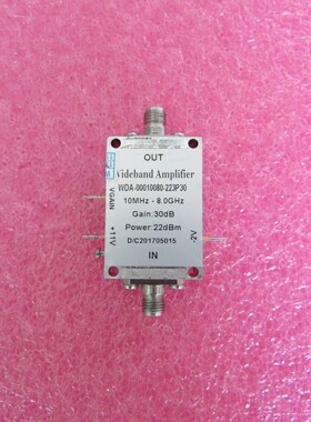 WDA-00010080-223P30  10MHz-8GHz  30dB  22dBm 射频宽带放大器