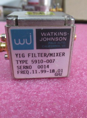 WJ进口 5910-007 3.8-19.6GHz SMA接头 射频微波YIG带通滤波器