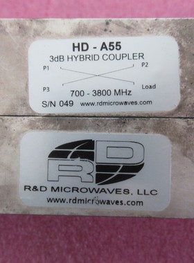 RD进口 HD-A55 500-3800MHz N母 200W3dB耦合器 射频微波90度电桥