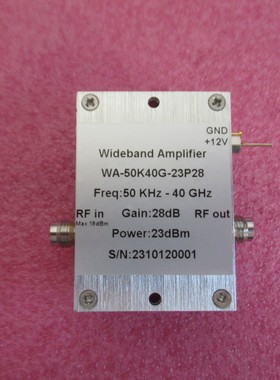 50KHz-40GHz 28dB增益 23dBm功率 2.4mm接头 射频微波宽带放大器