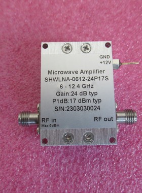 6-12.4GHz 24dB增益 17dBm功率 射频通用放大器
