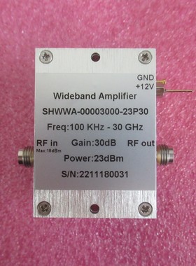 100KHz-30GHz 30dB增益 23dBm 1.85mm母 射频 宽带中功率放大器