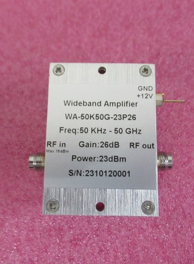 50KHz-50GHz 26dB增益 23dBm功率 2.4mm接头 射频微波宽带放大器