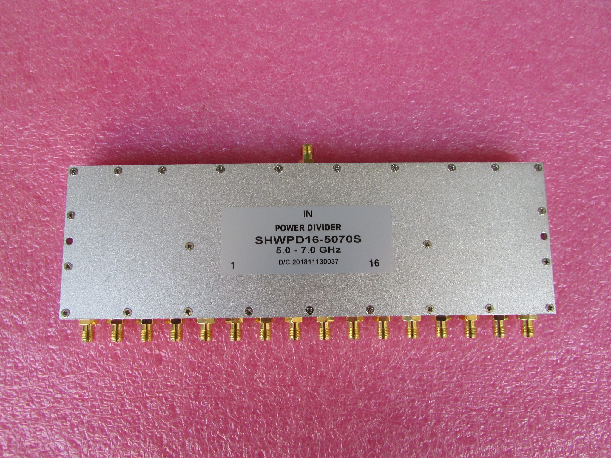 5-7GHz 10W SMA RF 射频微波同轴 16路 一分十六功率功分器