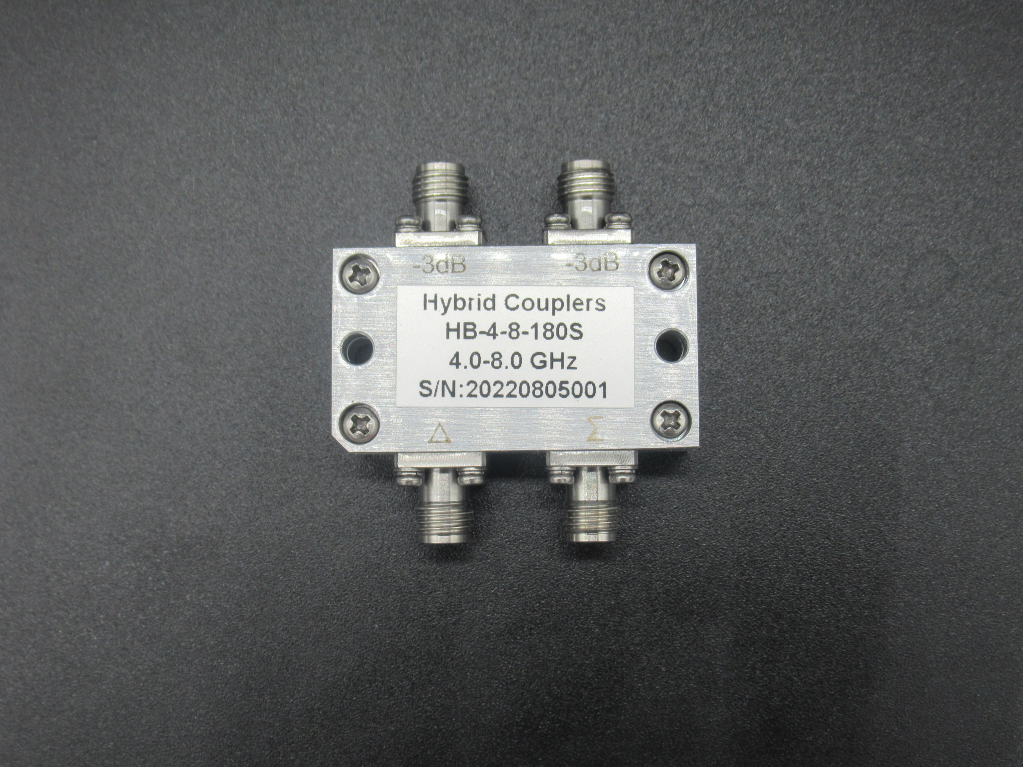 hb-4-8-180s 4-8ghz 50w 3db耦合器 180度耦合电桥 180度功分器