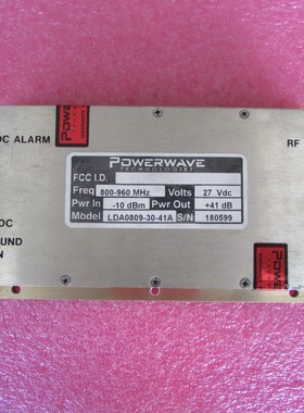 POWERWAVE进口 13W 27V 0.6-1GHz 38dB SMA射频低噪声高功率放
