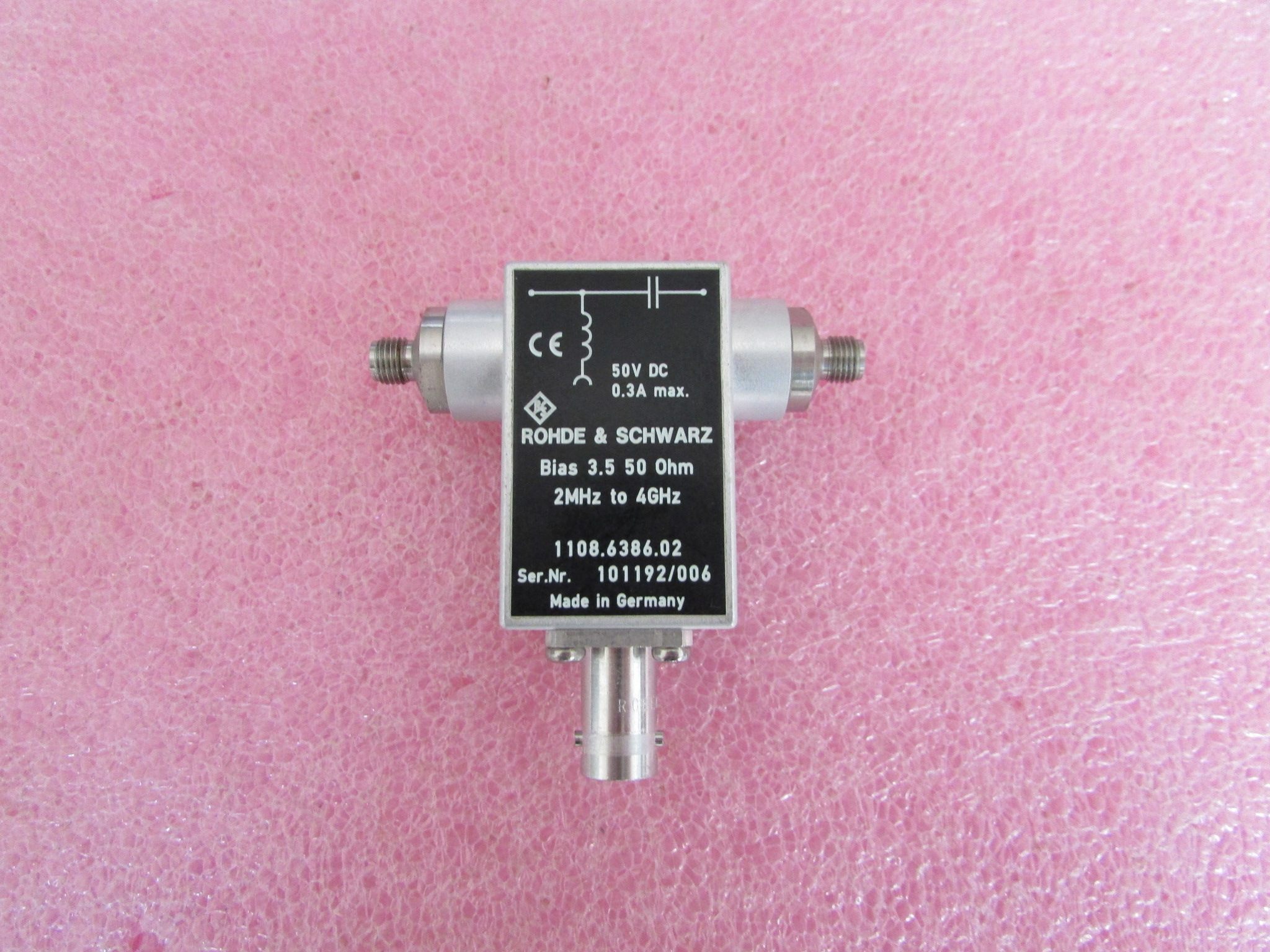 罗德 rohde 1108.6386.02022mhz-4ghz 3.5mm母 50v 同轴偏置器