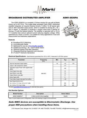 MARKI ADM1-0026PA 5MHz-26.5GHz 12dB增益  射频放大器