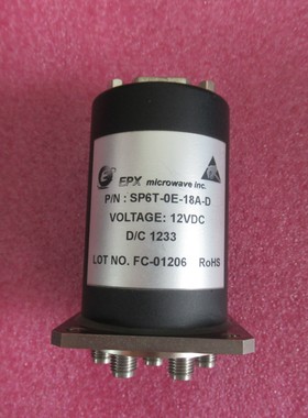 EPX SP6T-0E-18A-D SP6T DC-18GHz 12V SMA TTL控制 射频同轴开关