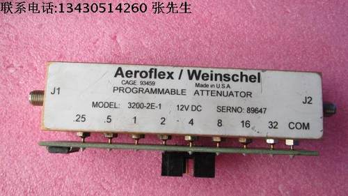 3200-2E-1 Weinschel  DC-3GHz 0-63.75dB SMA RF 射频微波 程控步进衰减器 质量包好，包能用，可提供详细测试图。 名      称： Weinschel 程控步进衰减器 3200-1 品      牌：Weinschel  型    号：3200-2E-1