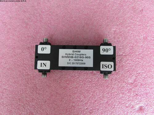 SHWHB-0218G-90S 2-18GHz SMA 90度耦合电桥 90度功分器 3dB电桥 定向耦合器  型号：SHWHB-0218G-90S 工作频率： 2.0-18GHz 插入损耗(MAX)：1.2dB 最大平均功率：50瓦 耦合度：3dB 接头：