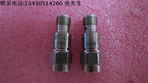 美国INMET进口 12A-6 6dB DC-18GHz 2W SMA RF 射频微波同轴固定衰减器 质量包好，包能用  可提供详细测试图  成色好 名      称：同轴固定衰减器 品      牌：INMET 型      号：12A-6 衰  减  量: 6dB