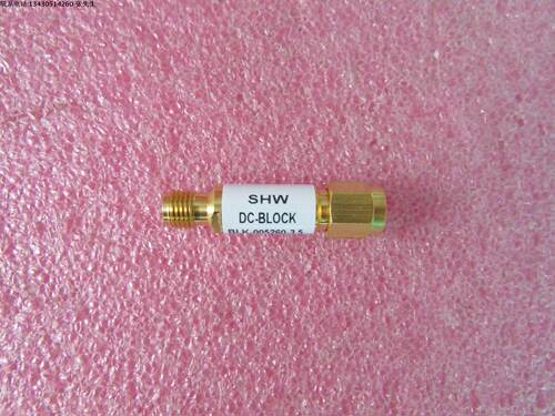 BLK-005260-3.5 5MHz-26.5GHz 50V 3.5mm 直流阻断器 射频微波隔直器 主要性能指标 特性阻抗：50&Omega; 频率范围：5MHz-26.5GHz 最大驻波：1.25:1 最大插损： 0.6dB 最大输入电压：50V  温度范围： -55℃~+125℃ 连接方式：3.5m