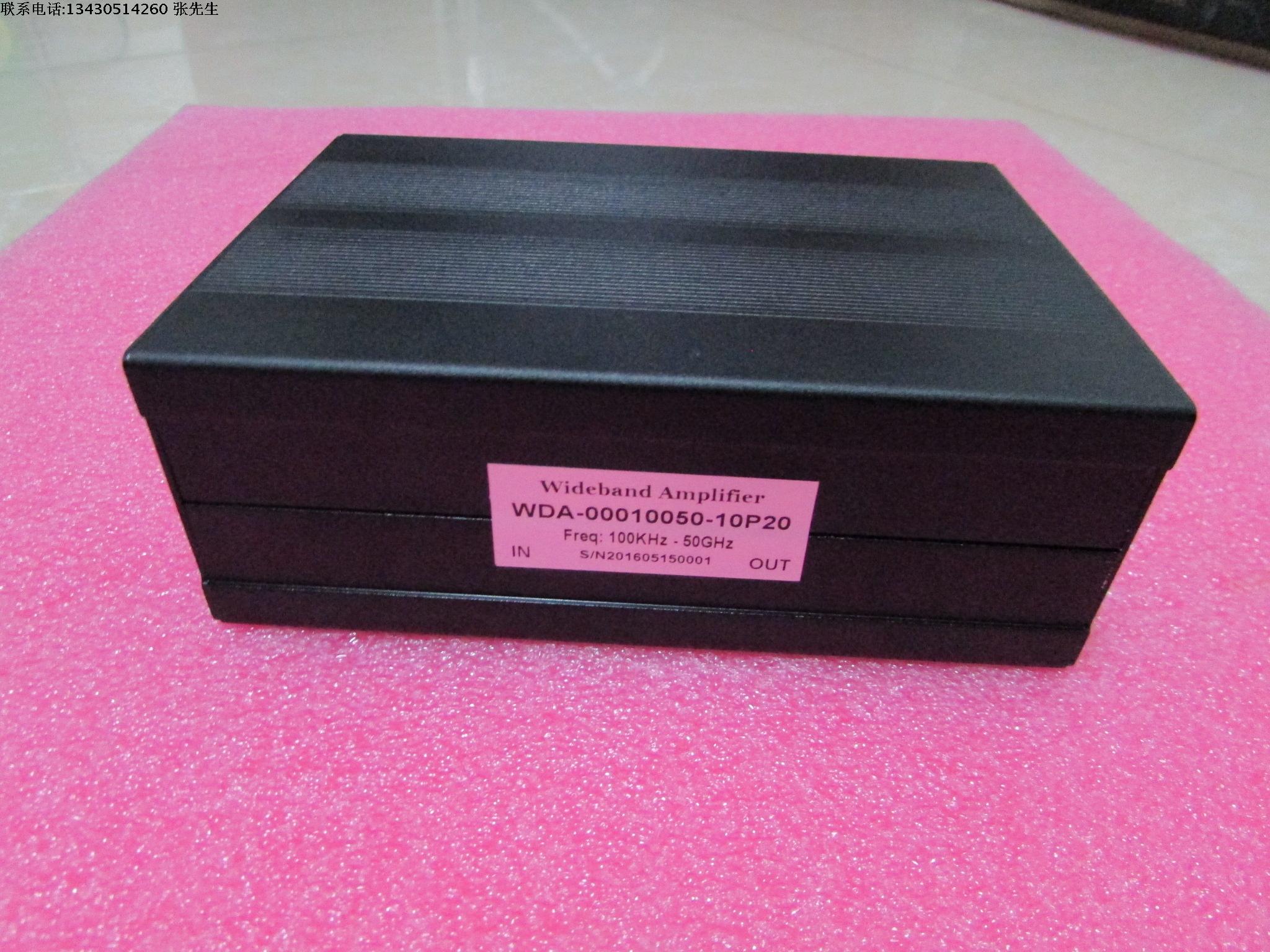 100KHz-50GHz 20dB 10dBm  微波超宽带放大器 宽带中功率放大器 模块 特性 • 型号：WDA-00010050-10P20 • 超宽带：100KHz - 50GHz                    • 增益：20dB typ • 输出P1dB点：10dBm typ •