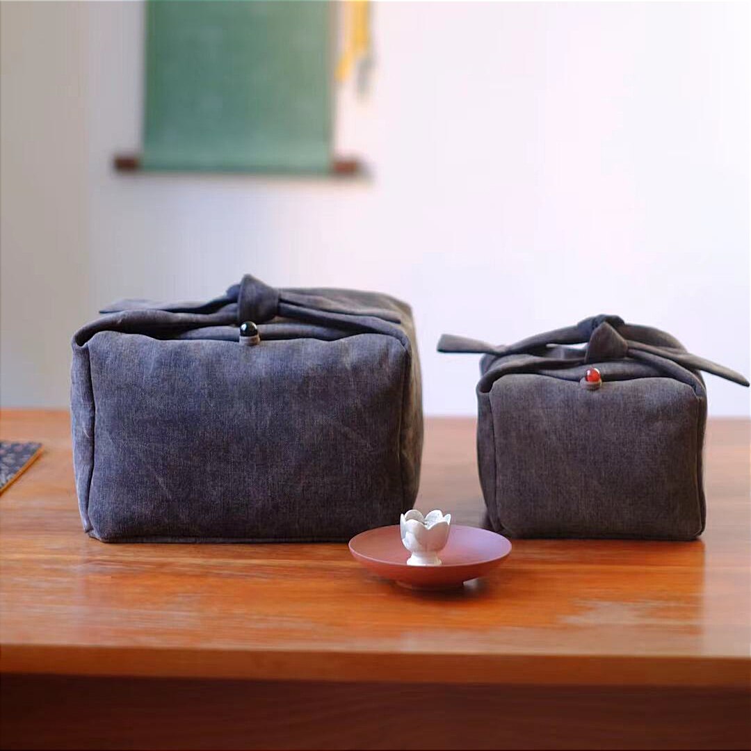 茶事包原创纯手工茶包重磅香云纱老料便携户外功夫旅行茶具收纳包