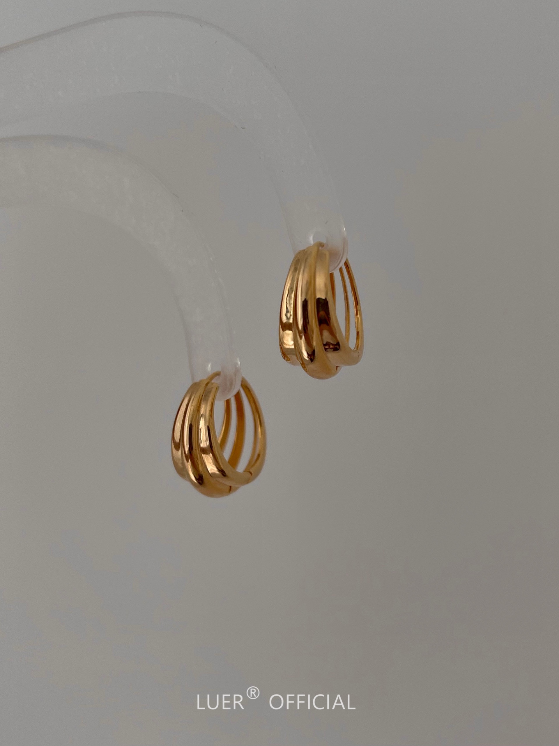 重工光面弧形耳扣Luer通体纯银