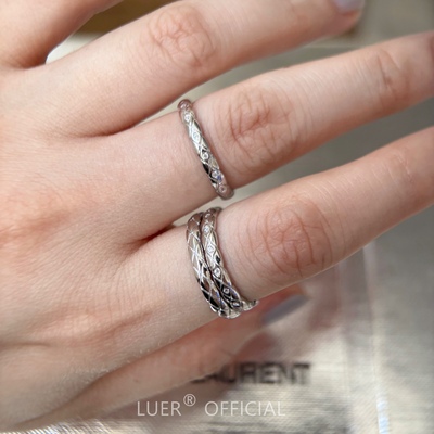 精致细版!经典小香风菱格戒指!通体纯银不褪色高级感百搭叠戴指环