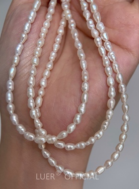 稀有!天然keshi淡水珍珠镜面强光baby异形珠纯银轻奢锁骨链项链女