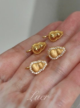 新中式!福禄双全!迷你小葫芦耳钩通体纯银镶钻轻奢耳环高级感耳饰