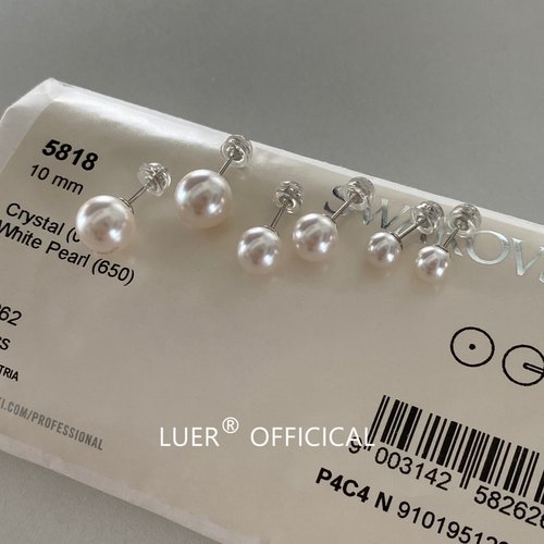 LUER纯银施家珍珠耳钉fever同款