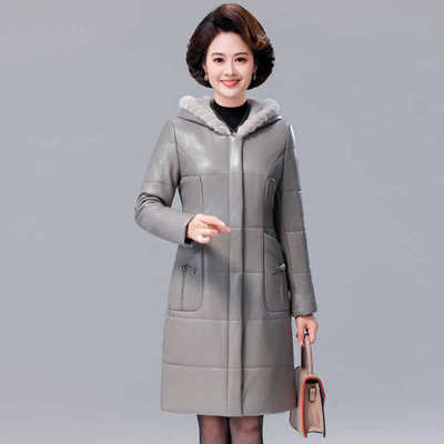 皮草凯迪娜梦真皮通勤羽绒服