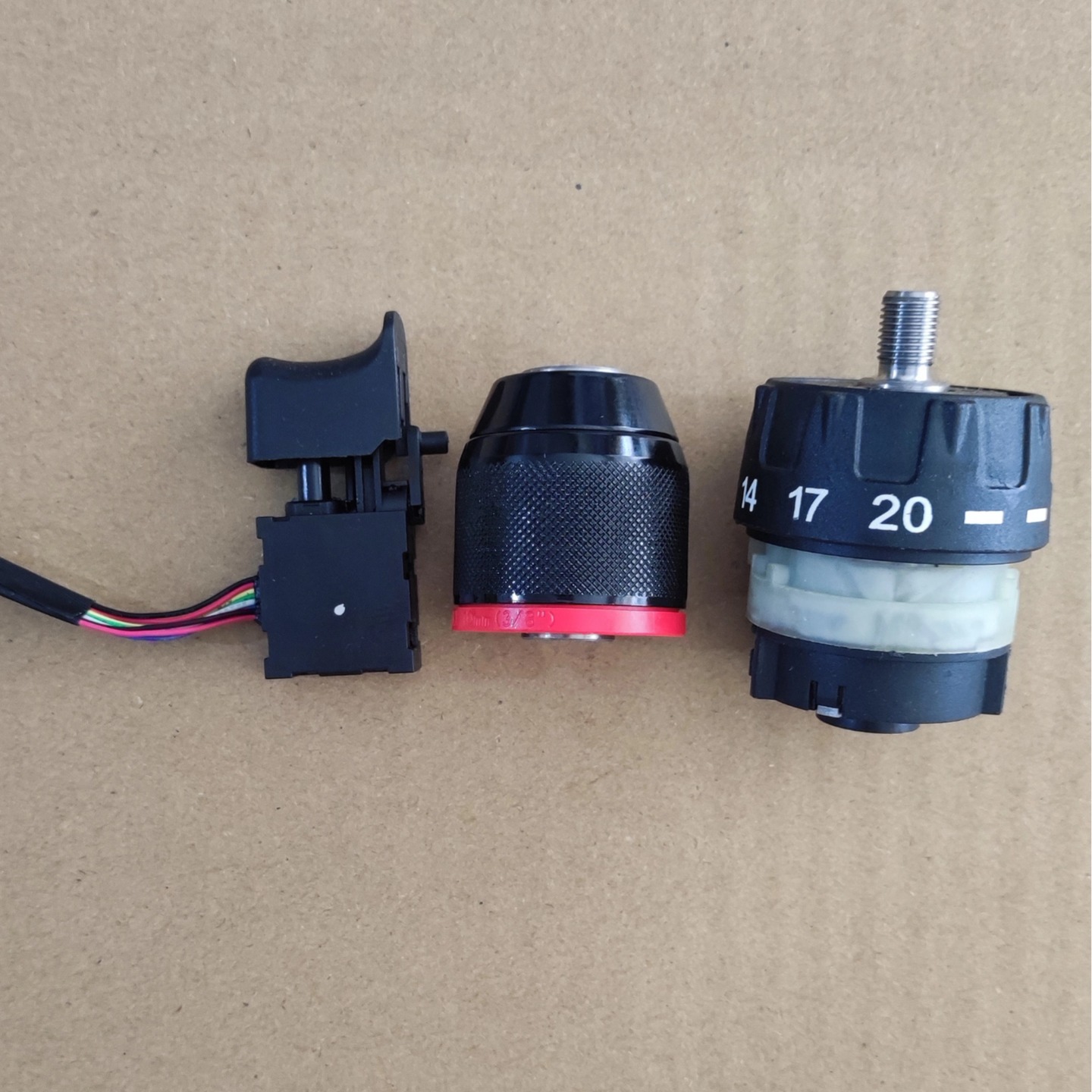 OUBAO欧堡802D无刷充电钻锂电钻原厂开关钻夹头齿轮箱