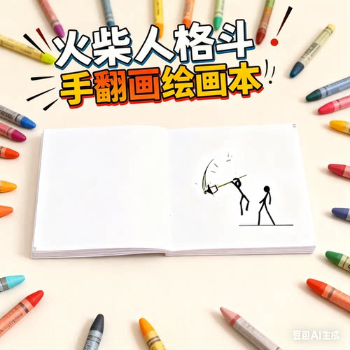 分镜火柴人格斗手翻书功夫武术画册动画本逐帧作业空白本漫画创意