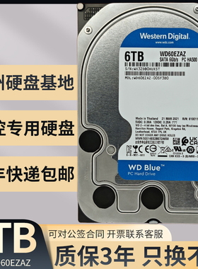 西部数据蓝盘WD60EZAZ 机械硬盘6T西数监控专用硬盘监控硬盘