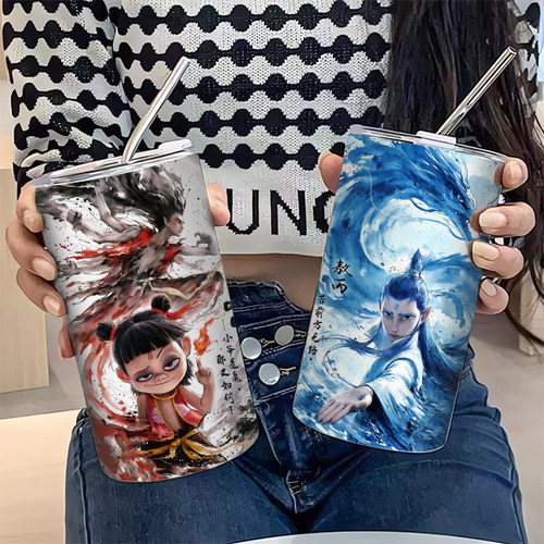 哪吒魔童闹海吸管随手杯保温杯