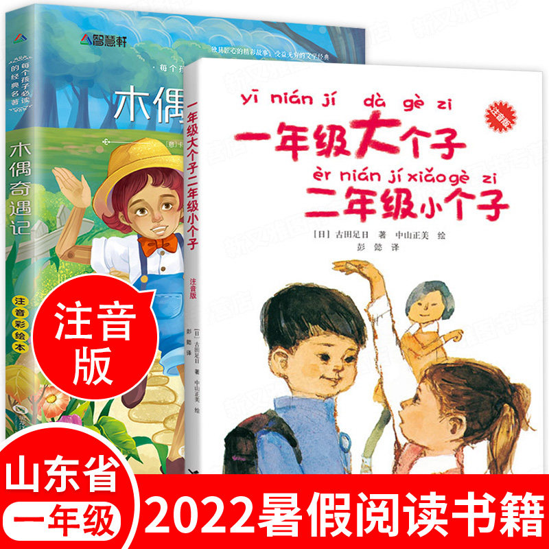 2022年山东省暑假读好书一年级课外阅读书籍注音版全套2册  一年级大个子二年级小个子 木偶奇遇记 小学生1年级上册期必读属于什么档次？