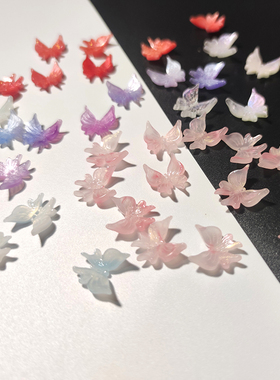 醉芙梦 5颗装16x17mm醋酸亚克力双孔蝴蝶手工diy发簪材料饰品配件