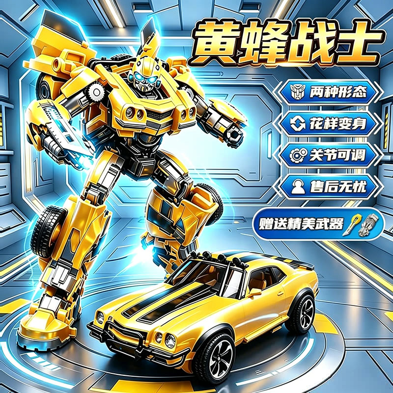 正版变形玩具擎天汽车柱儿童金刚大黄蜂机器人合金版模型手办男孩