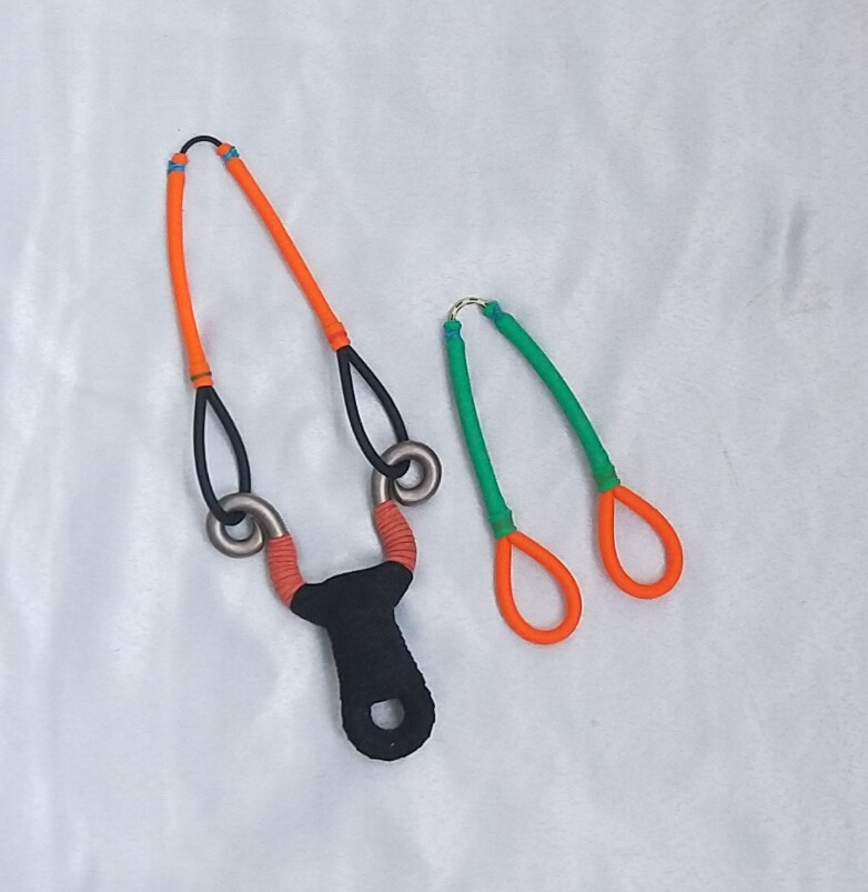 传统弹弓射鱼皮筋传统拖挂圆皮筋组四拖二镖鱼皮筋4拖2高弹力