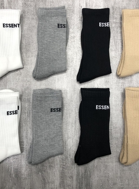 包邮FOG袜子复线ESSENTIALS 字母纯棉毛巾底中筒潮袜男女滑板短袜