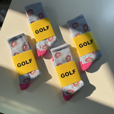 粉色甜甜圈满印可爱卡通GOLFWANG