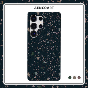 「暗蓝色水磨石」适用三星GalaxyS26Ultra手机壳S25u半包磨砂硬壳S24 保护套plus全包肤感大理石日韩小众艺术