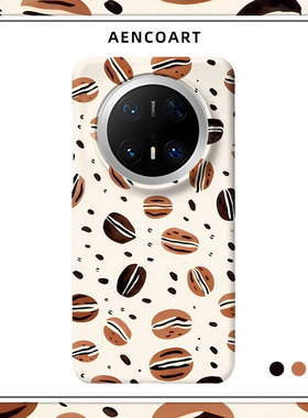「咖香满格」适用华为MATE80PROMAX磨砂硬壳MATE70PRO+手机壳60半包肤感50保护套40咖啡欧美复古文艺ins风