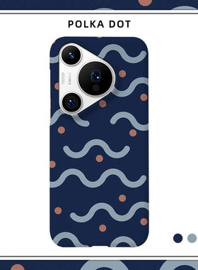 「蓝调舞曲」适用华为P50手机壳40半包磨砂硬壳P60Art保护套Pura70pro+肤感80Ultra艺术感情侣波点波浪条纹潮