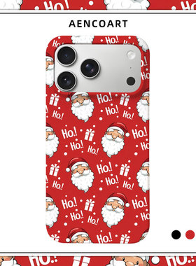 圣诞老人适用苹果16PROMAX磨砂IPHONE15PLUS硬壳14手机壳13MINI磁吸12半包肤感17保护套AIR礼物可爱卡通红色