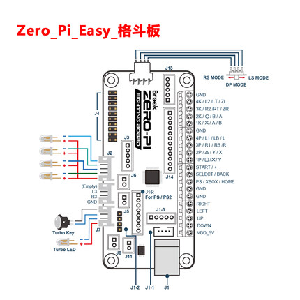 ZERO-Pi格斗板支援Switch/PS/PS2/PS3/PC(X-Input)主机