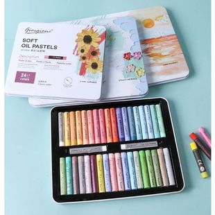 24/36/48 Color Oil Pastels Set Oily Crayons Bright Colors Mi