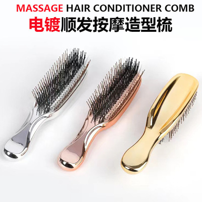 Electroplated combs, massage combs, scalp cleansing