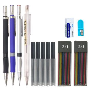 2.0 Retractable Mechanical Metal Plastic Pencil Colored Blac