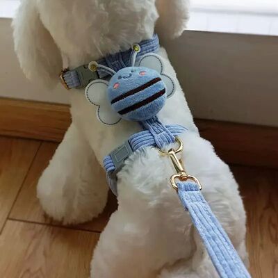 Walking Harness Leash Set for Cats Dogs - Cartoon Bee Adjust