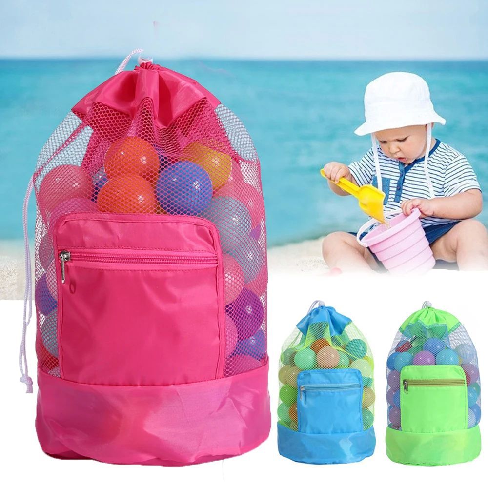 Portable Beach Bag Foldable Mesh Swimming Bag for Children B