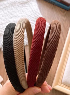 Korean Winter Simple Sponge Headband Hairbands Scrunchies Wo