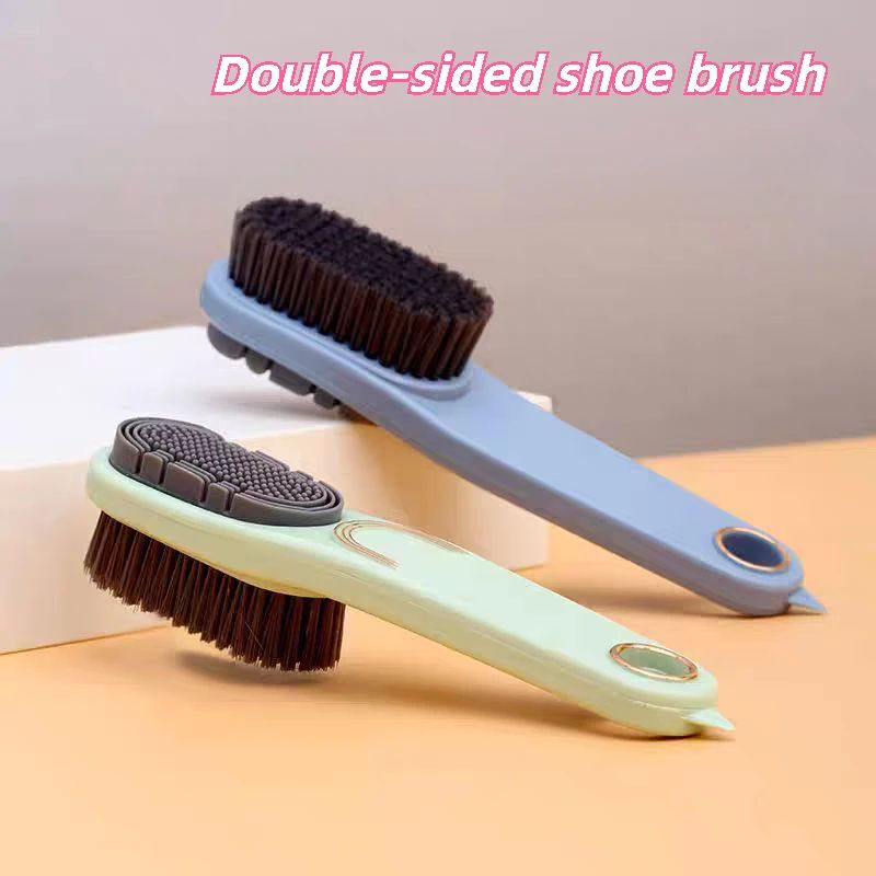Double-Sided Shoe Brush Soft Bristled Cleaning Brush Silicon