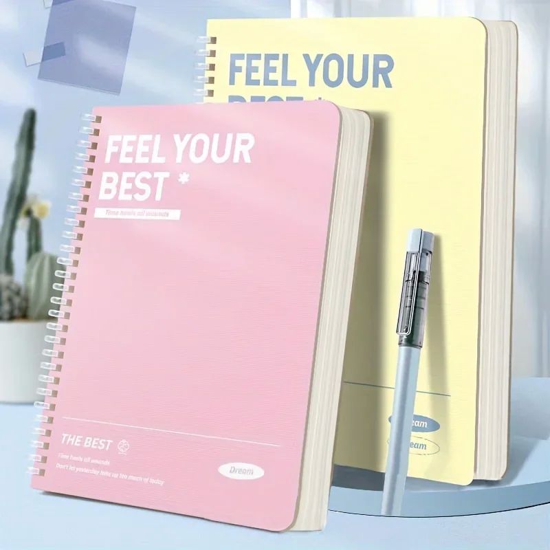 Pink A5 Thickened Spiral Notebooks Perforated Pages Loose-le