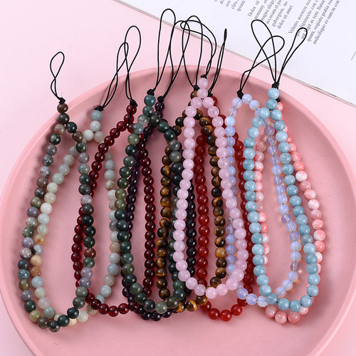 2022 New Natural Stone Beaded Anti Lost Phone Strap Telephon